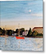 A Red Boat In Zadar Croatia Metal Print