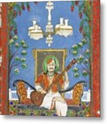 A Seated Musician, India, Rajasthan, Kota, 19th Century Metal Print