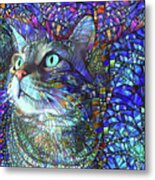 A Stained Glass Tabby Cat Named Jack Metal Print