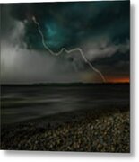 A Stormy Day At The Lake Metal Print