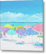 A Summer Day Drifts Away, Beach Scene Metal Print