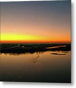 A Sunset Over The Mississippi River Metal Print
