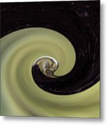 A Water Drop In The Abstract Metal Print