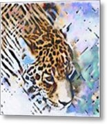 Abstract Animal Art Jaguar Metal Print