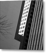Abstract Architectural Lines Black White Metal Print