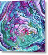 Abstract Art Acrylic Fluid Painting With Stunning Colors Metal Print