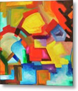 Abstract Art Modern Art Original Painting Market Day By Sally Trace Metal Print