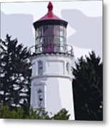 Abstract Cape Meares Lighthouse Metal Print