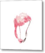Abstract Flamingo Painting, Flamingo Nursery Print, Pink Flamingo Wallpaper, Pink Flamingo Poster Metal Print