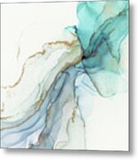 Abstract Jellyfish Alcohol Ink Painting Metal Print