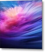 Abstract Light Effect Texture Blue Pink Purple Wallpaper 3d Rendering Metal Print
