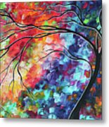 Abstract Original Landscape Tree Moon Painting Colorful Artwork Megan Duncanson Metal Print