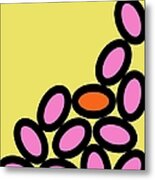Abstract Ovals On Yellow Metal Print
