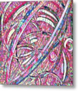 Abstract Pink Spirals Mosaic Metal Print