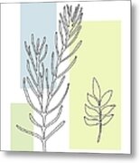 Abstract Plants Pastel 3 Metal Print