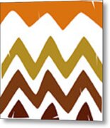 Abstract Retro Shapes Set, Hand Painted Tribal Shapes, Retro Classic Colors, No 01 Metal Print