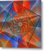 Abstract Spiral 1 - Red Blue Metal Print