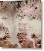 Abstract Watercolor Granite Stone Surface Beige And Brown Metal Print