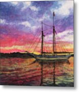 Acadia Sunset At Sea Metal Print
