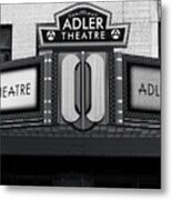 Adler Theatre Marquee Bw Metal Print