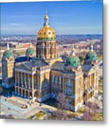 Aerial Of Iowa Capital March 4 2017 Metal Print