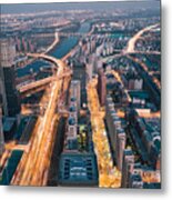 Aerial View Of Cityscape Metal Print