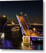 Aerial View Of Palace Bridge In St. Petersburg Metal Print