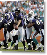 Afc Wild Card Game: Baltimore Ravens V Miami Dolphins Metal Print