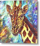 African Giraffe Metal Print