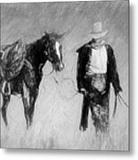 After A Long Ride - Sketch Metal Print