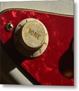 Fender Stratocaster Guitar Aged Control Knobs Metal Print