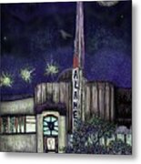 Alameda Theater At Night Metal Print