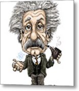 Albert Einstein In Color Metal Print