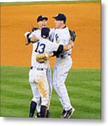 Alex Rodriguez, Mark Teixeira, And Derek Jeter Metal Print