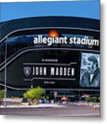 Allegiant Stadium Las Vegas Raiders John Madden Tribute Game Day Panoramic View Metal Print