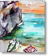 Amalfi Coast Secret Cove Contemporary Italy Metal Print