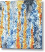 Amalgam 1 - Contemporary Abstract - Abstract Expressionist Painting - Blue, Navy, Brown, Gold Metal Print