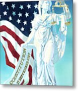 America - Genius Of America - Justice Holding Scale And Scrolls Metal Print