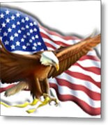 AMERICAN, PATRIOT, independence, Eagle, War, Flag, America, Bald Eagle,  USA, Bird of Prey Digital Art by Tom Hill - Pixels