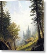Among The Bernese Alps By Albert Bierstadt Metal Print