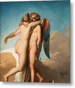 Amor And Psyche Embracing Each Other Metal Print