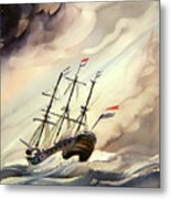 Amsterdam Ship In The Wind Metal Print