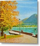Annecy Lake In Autumn Metal Print