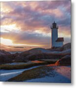 Annisquam Lighthouse Sunset Metal Print