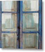 Antique Blue Door Metal Print