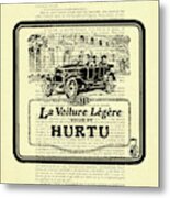 Antique Hurtu Oldtimer Ad On A French Book Page Metal Print