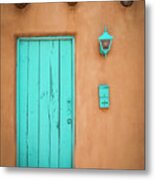 Aqua Door 1138 Metal Print