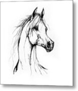 Arabian Horse Drawing 38 Metal Print