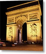 Arc De Trimphe By Night Metal Print