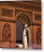 Arc De Triomphe Night Glow Metal Print